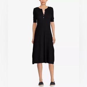 Lauren Ralph Lauren Waffle-Knit Cotton Dress Cherry Red - Size M